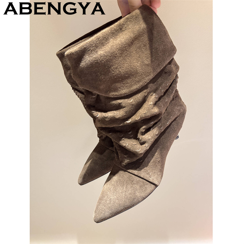 Women's Mid Calf Short Boots 2 - Ethnic Fashion Women recension och pris