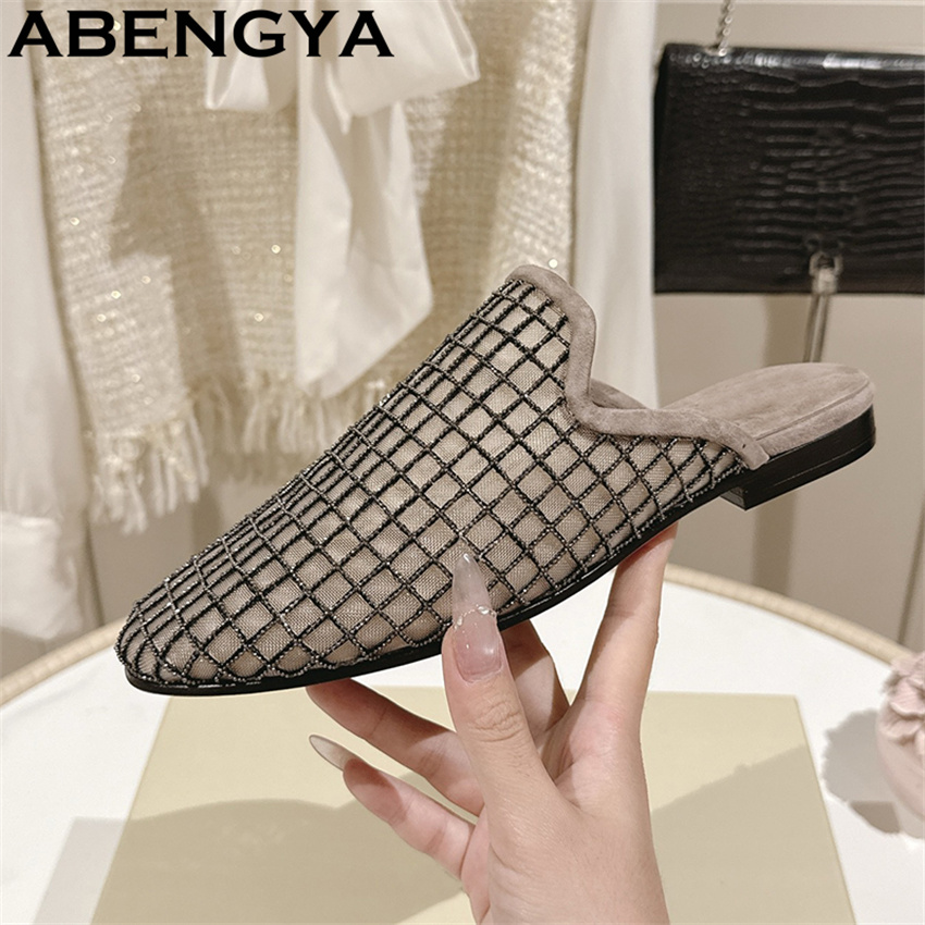 Shiny Lace Mesh Round Toe Flat - Ethnic Fashion Women recension och pris