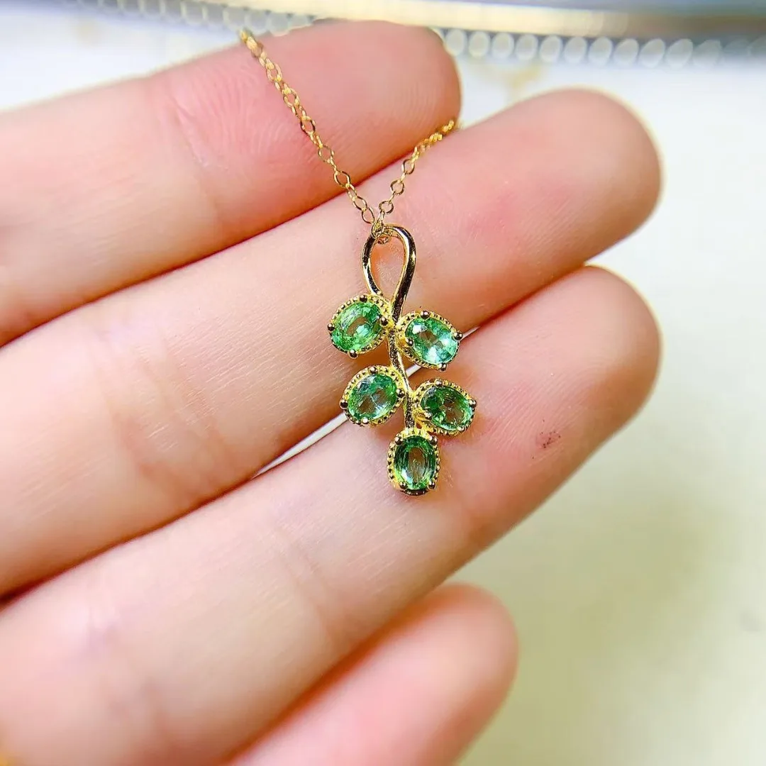 Opulent Genuine Emerald S925 S - Ethnic Fashion Design recension och pris