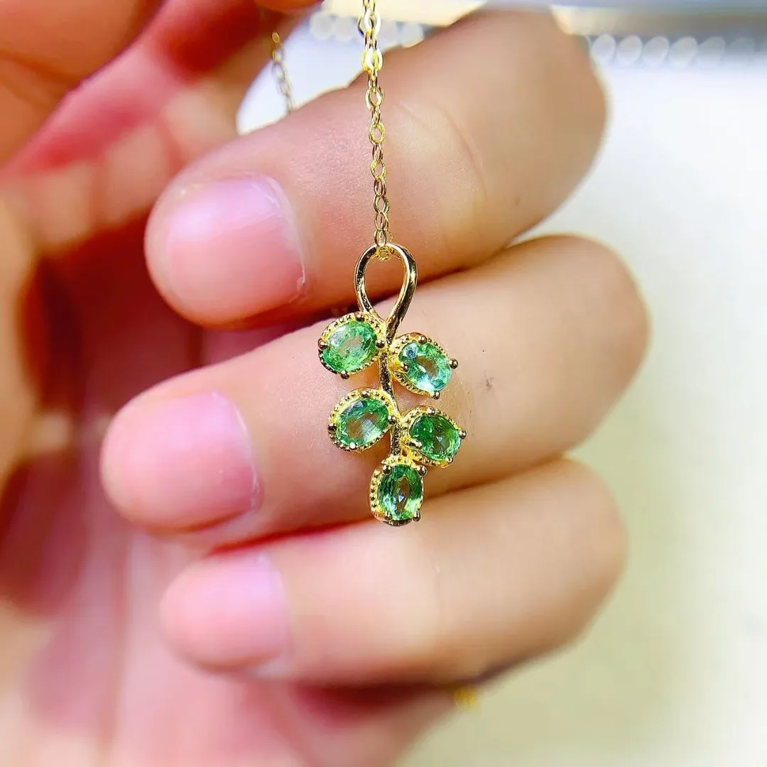 Opulent Genuine Emerald S925 S - Ethnic Fashion Design recension och pris