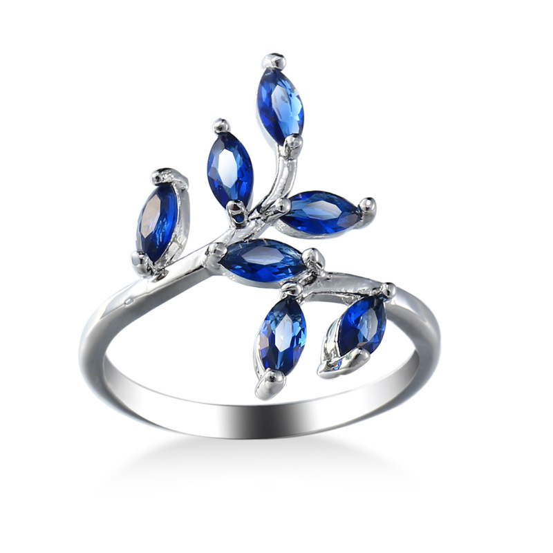 Pretty Blue Leaves Design Ring - Ethnic Fashion Design recension och pris