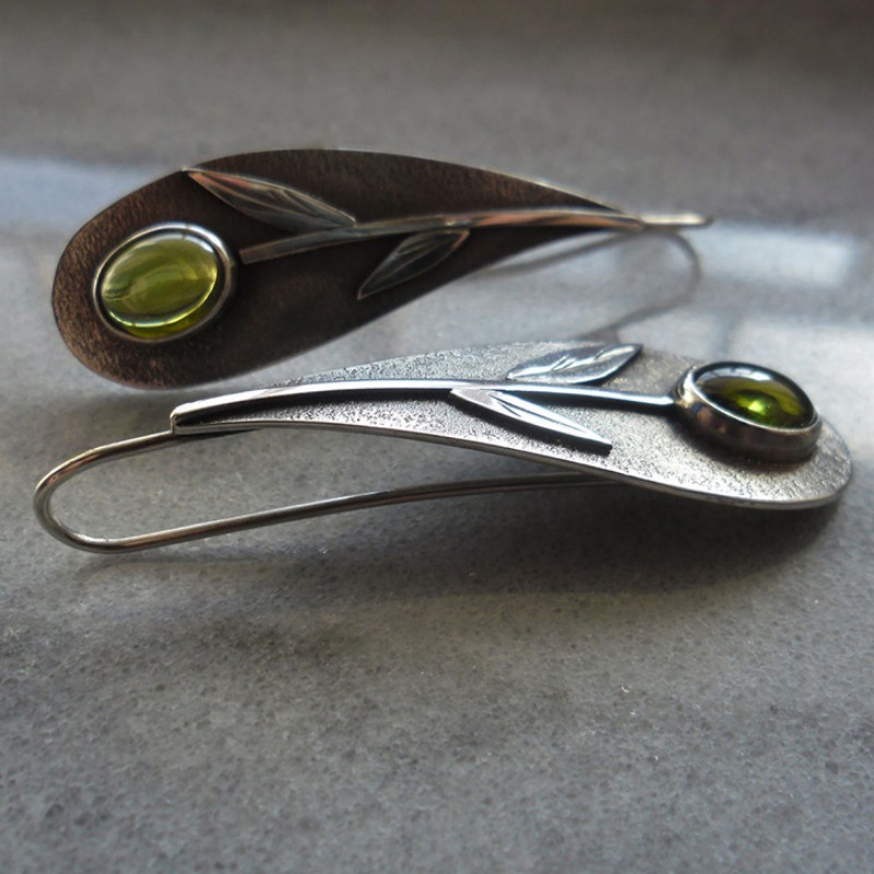 Vintage Plant Leaf Olive Green - Ethnic Fashion India recension och pris