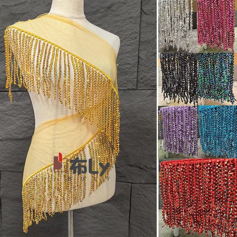 15cm Beaded Sequin Tassel Frin - Ethnic Fashion Design recension och pris