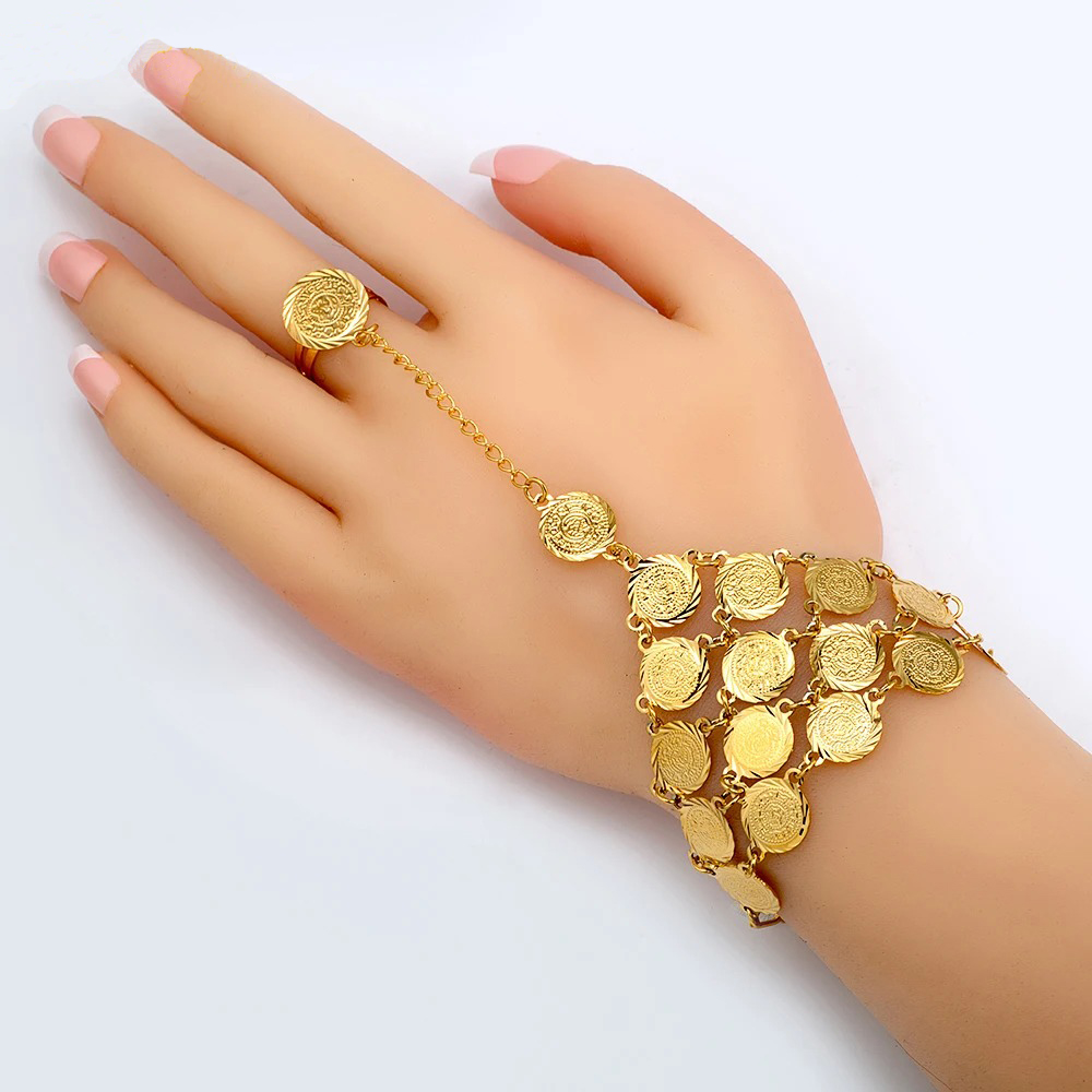Bohemian Gold Coin Hand Chain  - Ethnic Fashion Co In recension och pris