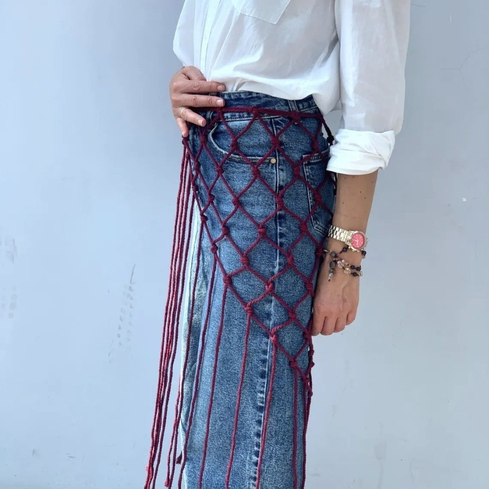 Bohemian Netted Fringe Scarf S - Ethnic Fashion Design recension och pris